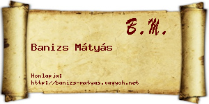 Banizs Mátyás névjegykártya